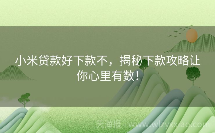 小米贷款好下款不，揭秘下款攻略让你心里有数！