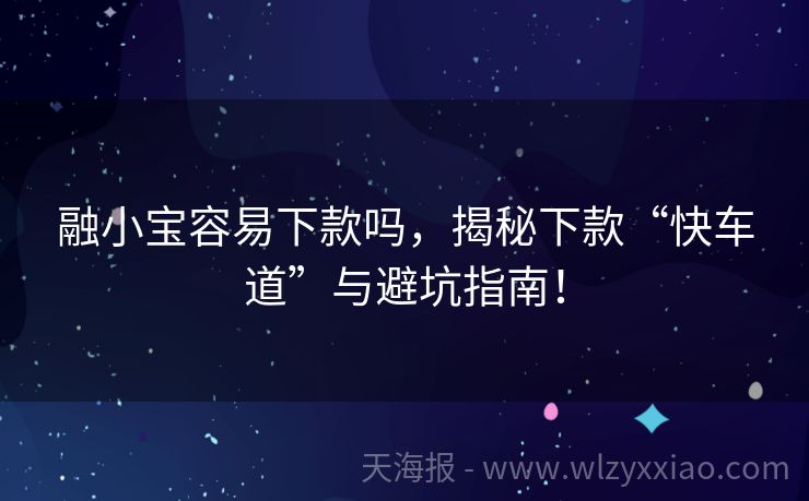 融小宝容易下款吗，揭秘下款“快车道”与避坑指南！