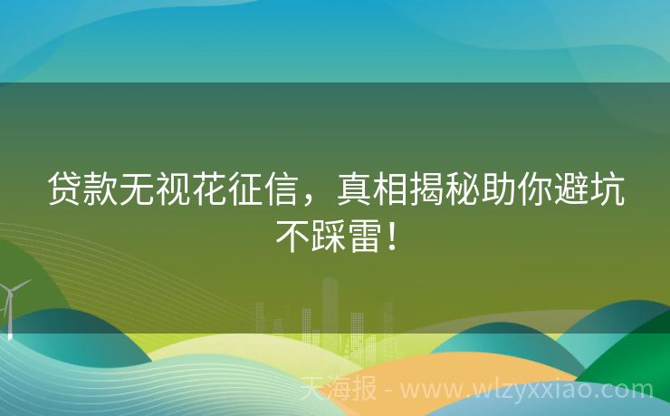 贷款无视花征信，真相揭秘助你避坑不踩雷！