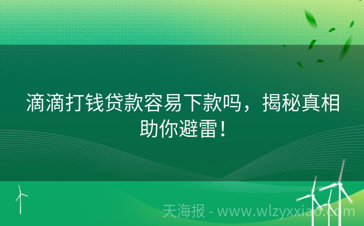 滴滴打钱贷款容易下款吗，揭秘真相助你避雷！