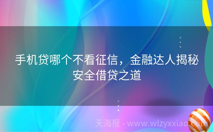 手机贷哪个不看征信，金融达人揭秘安全借贷之道