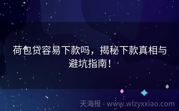 荷包贷容易下款吗，揭秘下款真相与避坑指南！
