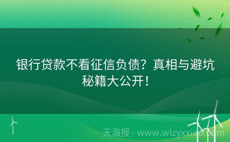 银行贷款不看征信负债？真相与避坑秘籍大公开！