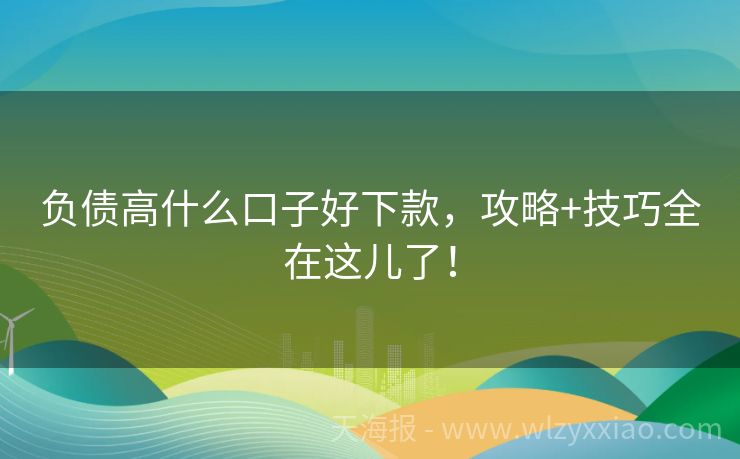 负债高什么口子好下款，攻略+技巧全在这儿了！