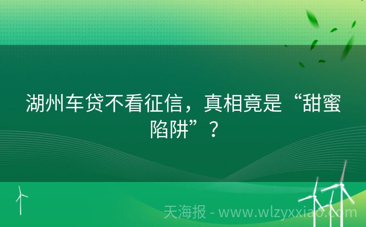 湖州车贷不看征信，真相竟是“甜蜜陷阱”？