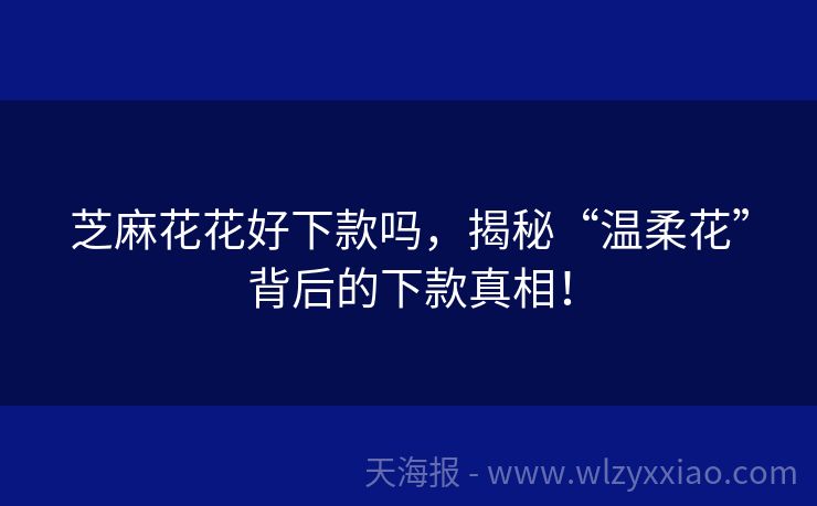 芝麻花花好下款吗，揭秘“温柔花”背后的下款真相！