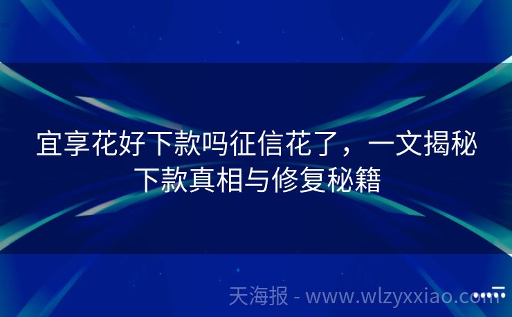 宜享花好下款吗征信花了，一文揭秘下款真相与修复秘籍