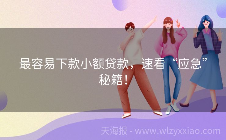 最容易下款小额贷款，速看“应急”秘籍！