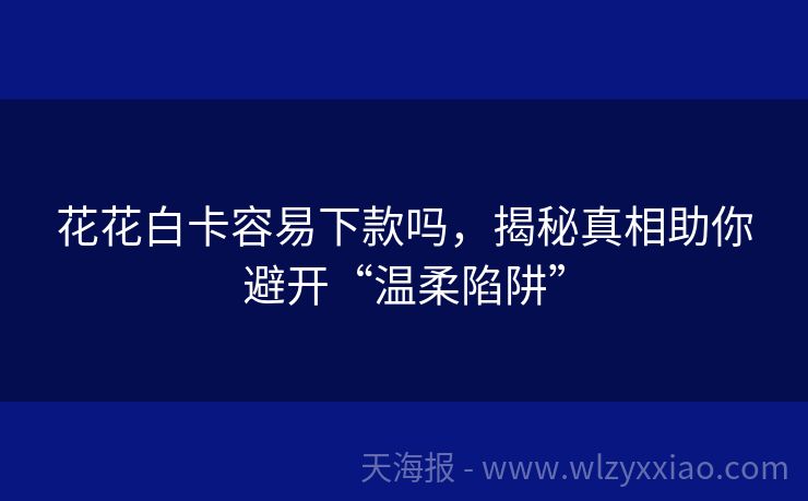 花花白卡容易下款吗，揭秘真相助你避开“温柔陷阱”