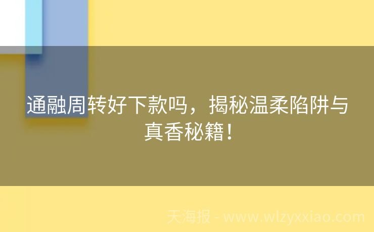 通融周转好下款吗，揭秘温柔陷阱与真香秘籍！