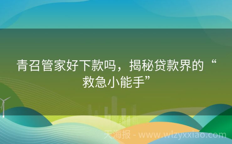 青召管家好下款吗，揭秘贷款界的“救急小能手”