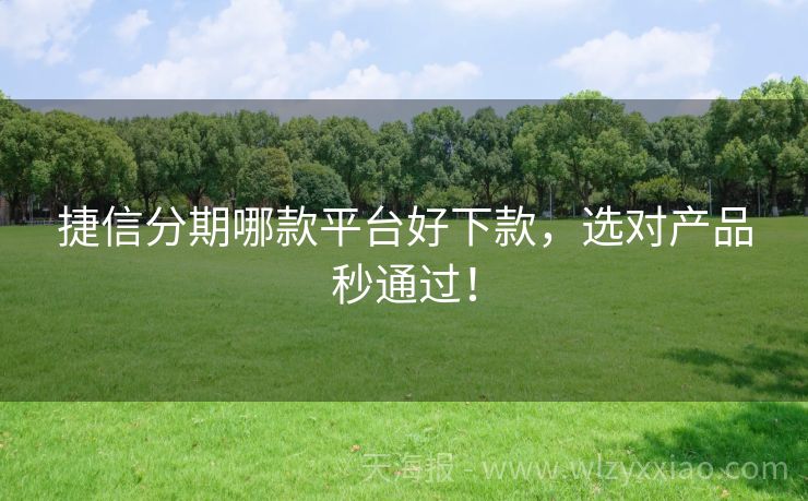 捷信分期哪款平台好下款，选对产品秒通过！