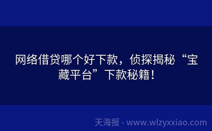 网络借贷哪个好下款，侦探揭秘“宝藏平台”下款秘籍！