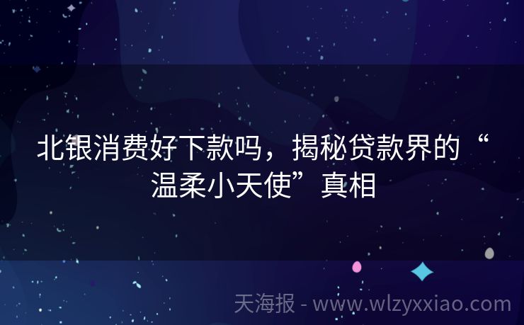 北银消费好下款吗，揭秘贷款界的“温柔小天使”真相