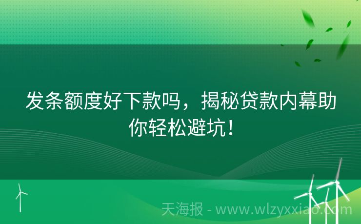 发条额度好下款吗，揭秘贷款内幕助你轻松避坑！