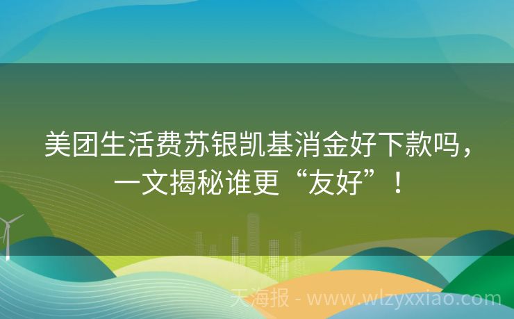 美团生活费苏银凯基消金好下款吗，一文揭秘谁更“友好”！