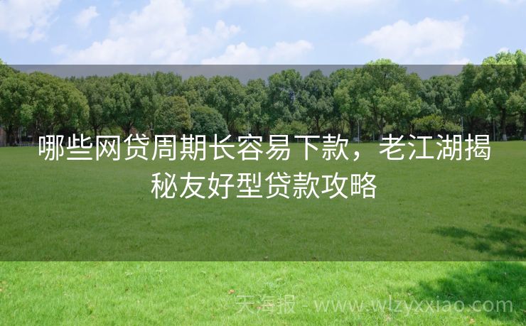 哪些网贷周期长容易下款，老江湖揭秘友好型贷款攻略