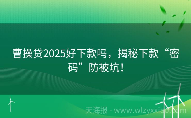 曹操贷2025好下款吗，揭秘下款“密码”防被坑！