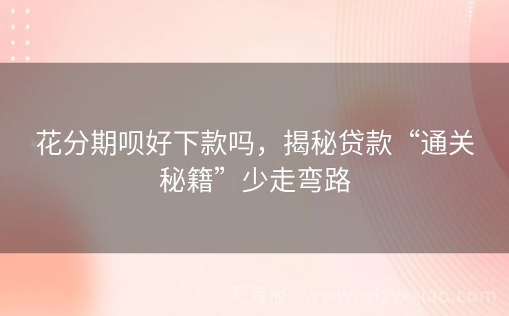花分期呗好下款吗，揭秘贷款“通关秘籍”少走弯路