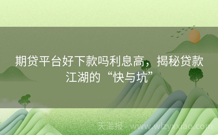 期贷平台好下款吗利息高，揭秘贷款江湖的“快与坑”