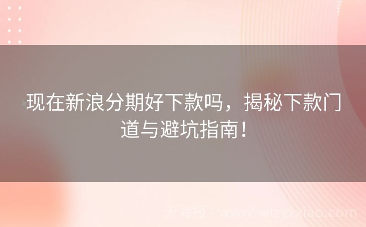 现在新浪分期好下款吗，揭秘下款门道与避坑指南！