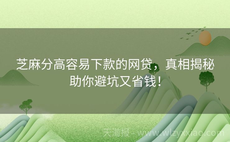 芝麻分高容易下款的网贷，真相揭秘助你避坑又省钱！