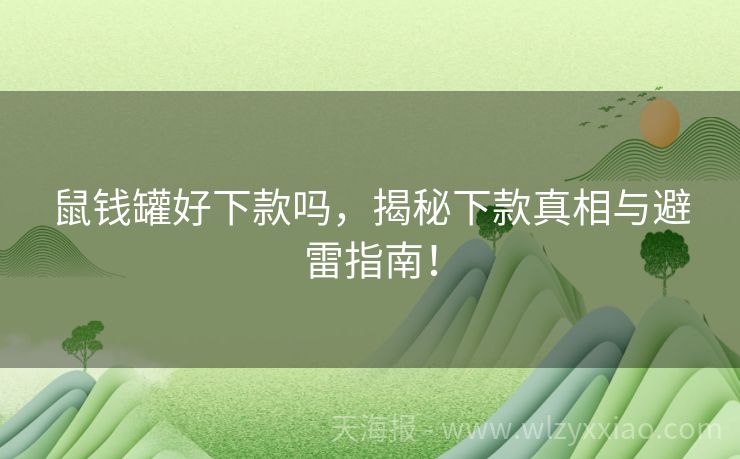 鼠钱罐好下款吗，揭秘下款真相与避雷指南！