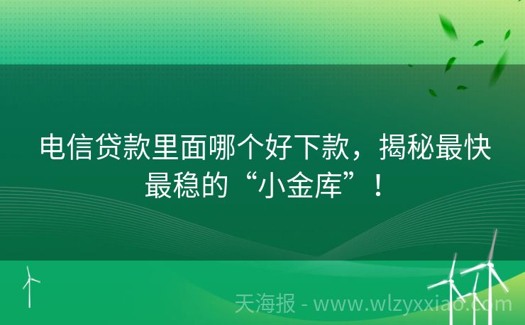 电信贷款里面哪个好下款，揭秘最快最稳的“小金库”！