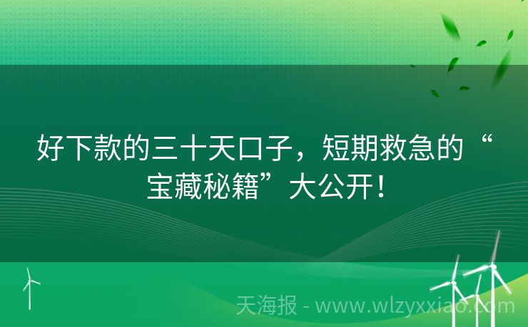 好下款的三十天口子，短期救急的“宝藏秘籍”大公开！