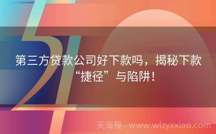 第三方贷款公司好下款吗，揭秘下款“捷径”与陷阱！