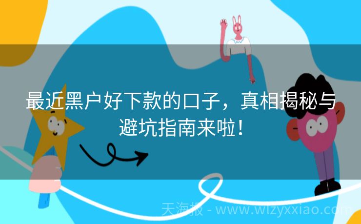 最近黑户好下款的口子，真相揭秘与避坑指南来啦！