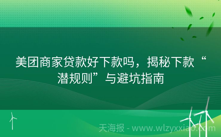 美团商家贷款好下款吗，揭秘下款“潜规则”与避坑指南