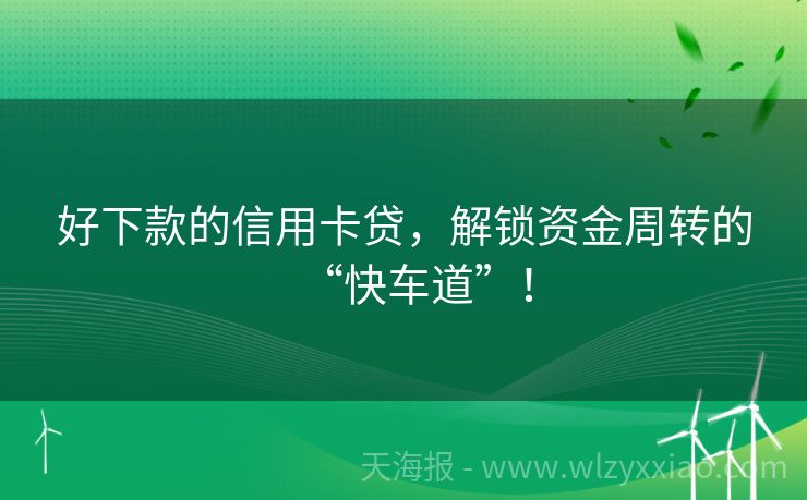 好下款的信用卡贷，解锁资金周转的“快车道”！