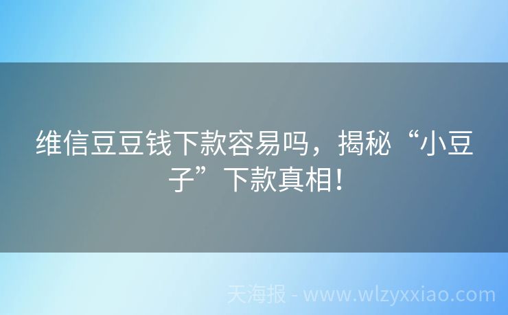 维信豆豆钱下款容易吗，揭秘“小豆子”下款真相！