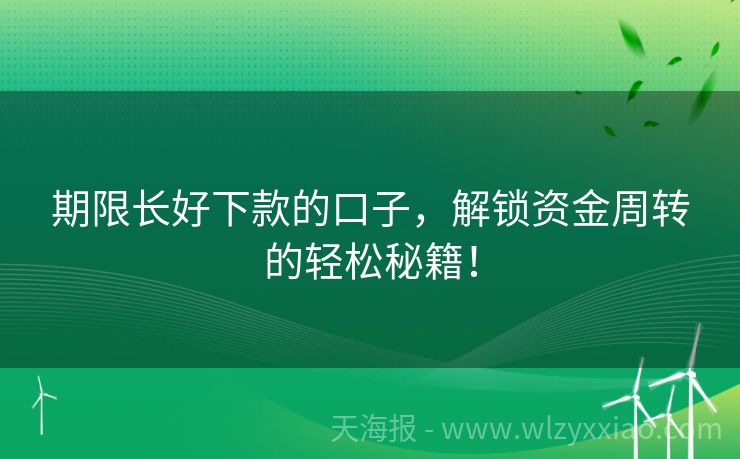 期限长好下款的口子，解锁资金周转的轻松秘籍！