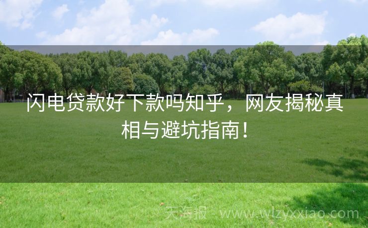 闪电贷款好下款吗知乎，网友揭秘真相与避坑指南！