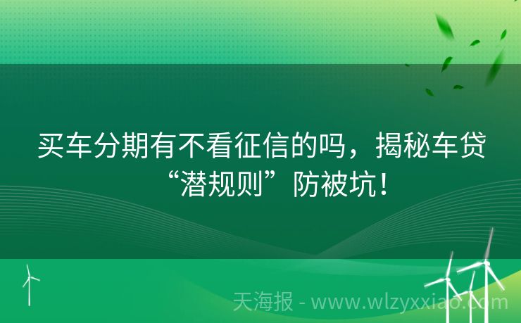 买车分期有不看征信的吗，揭秘车贷“潜规则”防被坑！