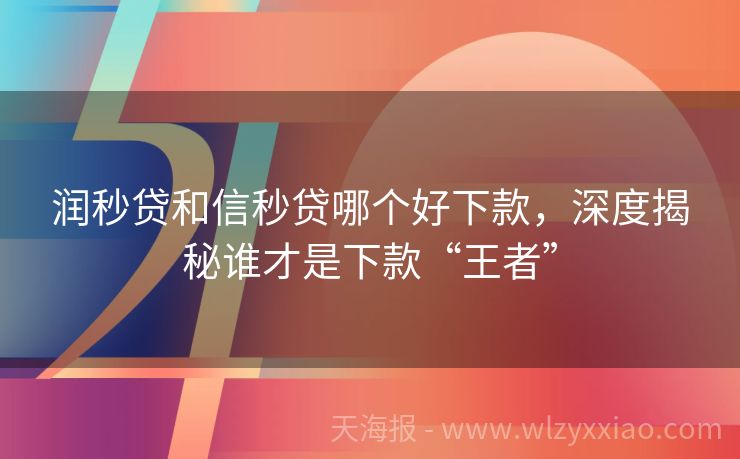 润秒贷和信秒贷哪个好下款，深度揭秘谁才是下款“王者”