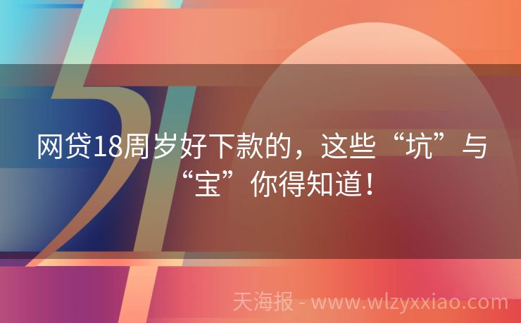 网贷18周岁好下款的，这些“坑”与“宝”你得知道！