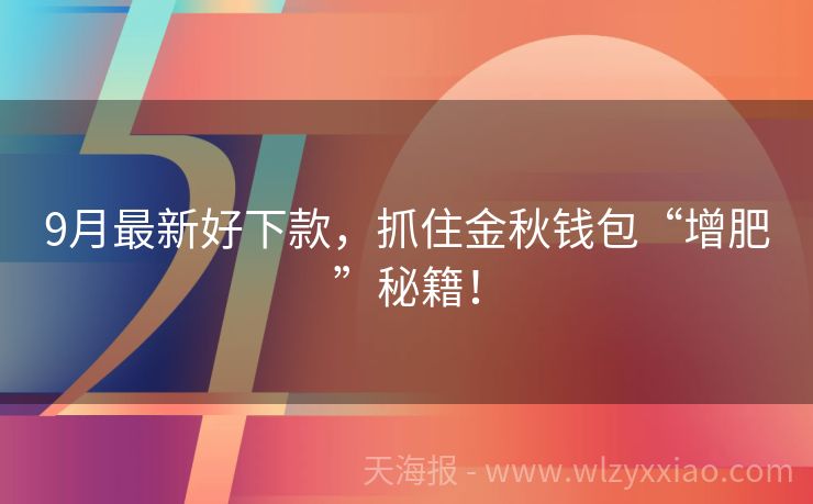 9月最新好下款，抓住金秋钱包“增肥”秘籍！