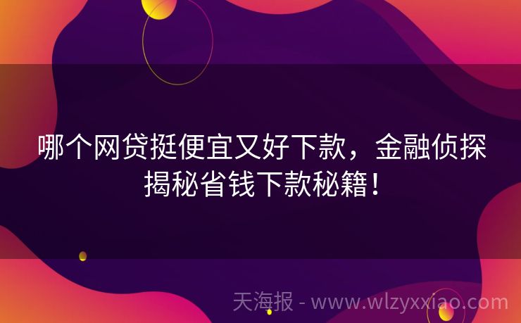 哪个网贷挺便宜又好下款，金融侦探揭秘省钱下款秘籍！