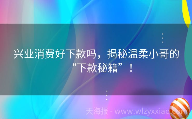 兴业消费好下款吗，揭秘温柔小哥的“下款秘籍”！