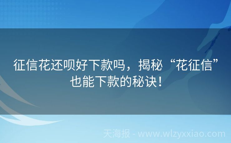 征信花还呗好下款吗，揭秘“花征信”也能下款的秘诀！