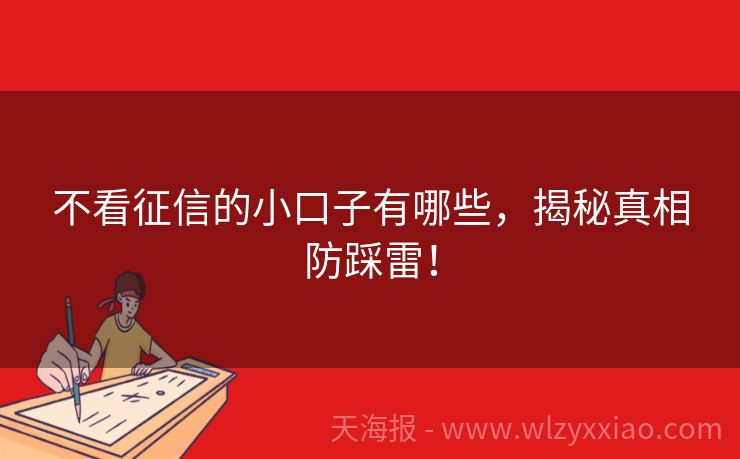 不看征信的小口子有哪些，揭秘真相防踩雷！