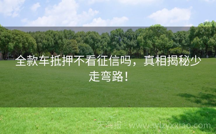 全款车抵押不看征信吗，真相揭秘少走弯路！