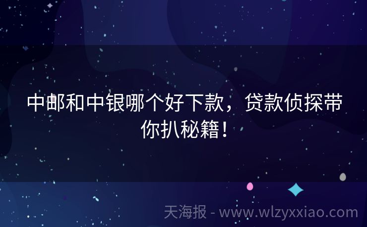 中邮和中银哪个好下款，贷款侦探带你扒秘籍！