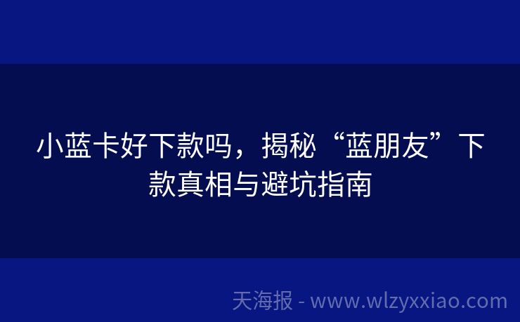 小蓝卡好下款吗，揭秘“蓝朋友”下款真相与避坑指南