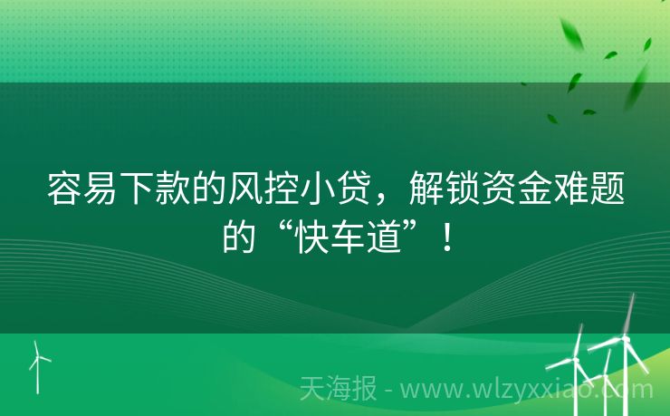 容易下款的风控小贷，解锁资金难题的“快车道”！