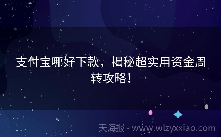 支付宝哪好下款，揭秘超实用资金周转攻略！