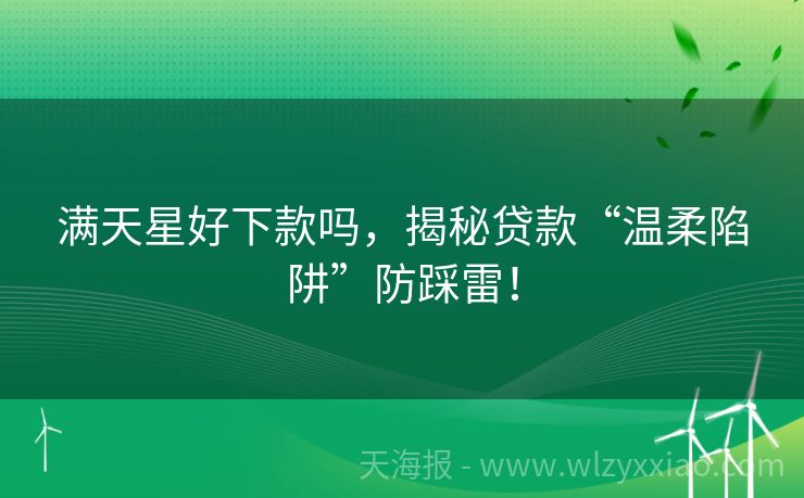 满天星好下款吗，揭秘贷款“温柔陷阱”防踩雷！